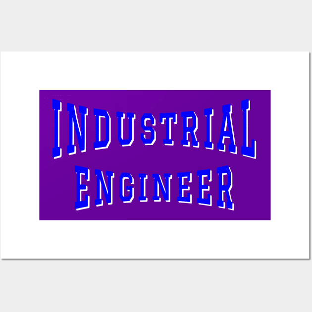 Industrial Engineer in Blue Color Text Wall Art by The Black Panther